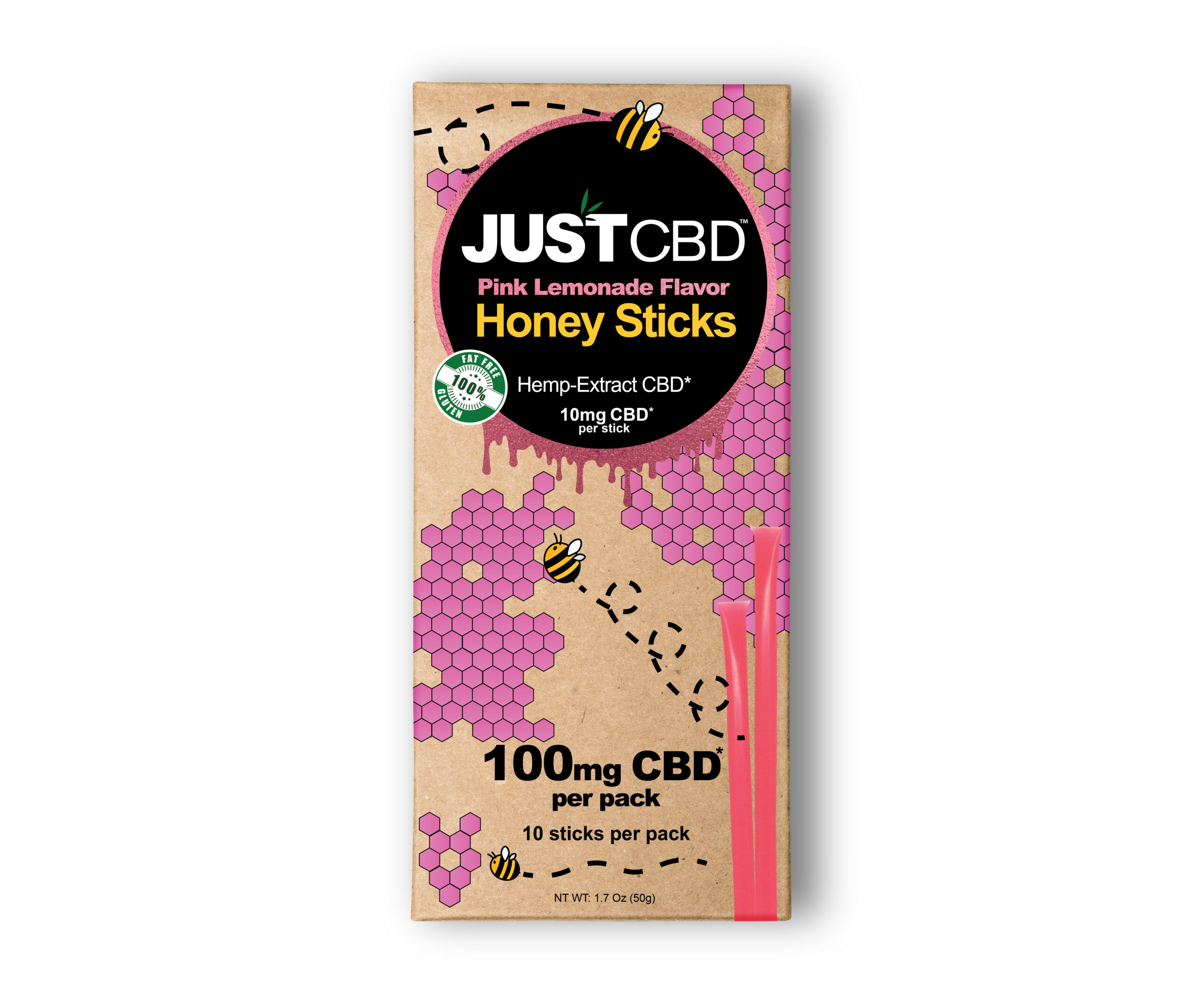 CBD Honey Sticks Pink Lemonade 10 pack CBD Honey Sticks Pink Lemonade 10 pack